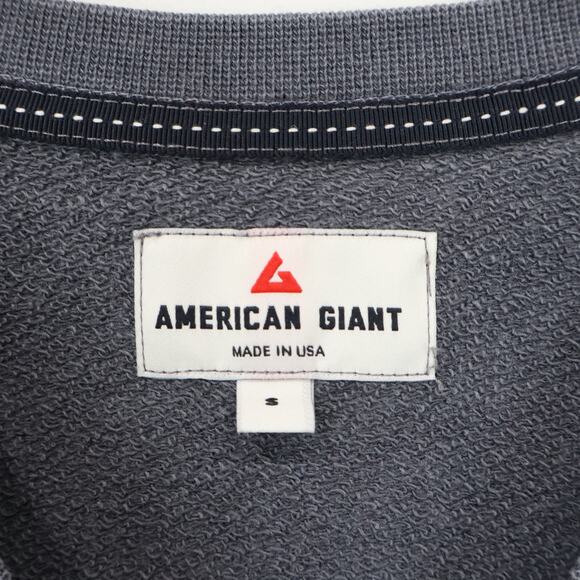 American Giant Men's Vintage Washed Relaxed French Terry Crew Grey Small - Picture 6 of 7